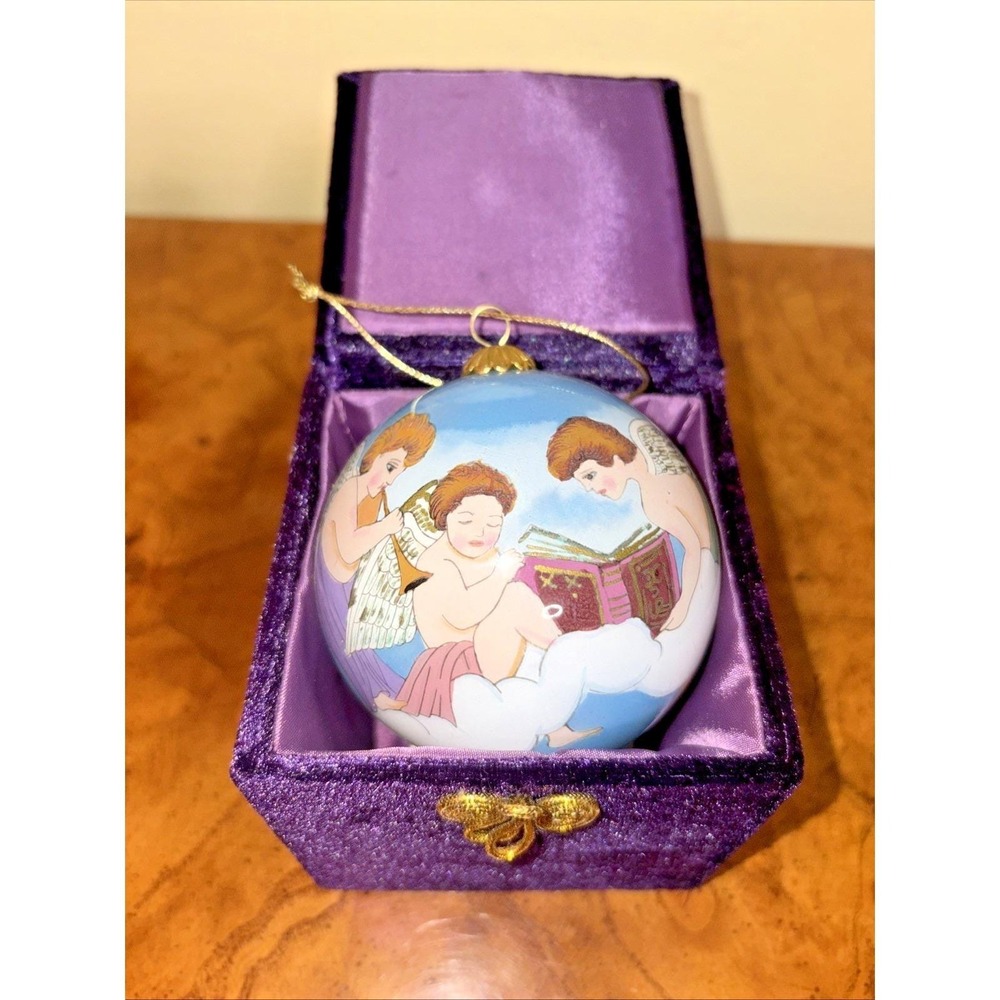 2002‎ Pier 1 Li Bien Hark The Herald Angels Sing Glass Ornament H99 w/ Box